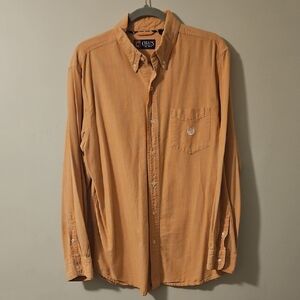 Chaps Men's Casual Peach/Orange Button Down Shirt